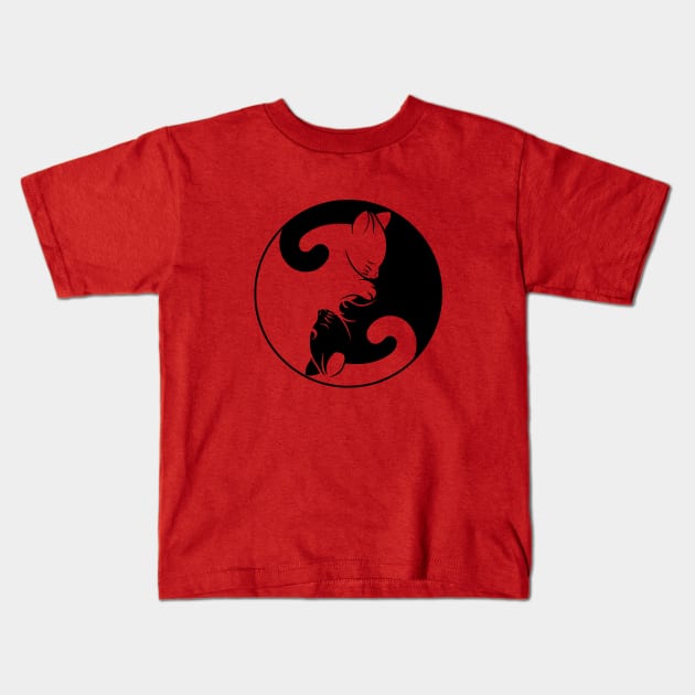 Cat Ying and Yang Kids T-Shirt by valsymot